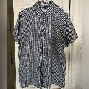 Black and White Gingham Short Sleeved Blouse